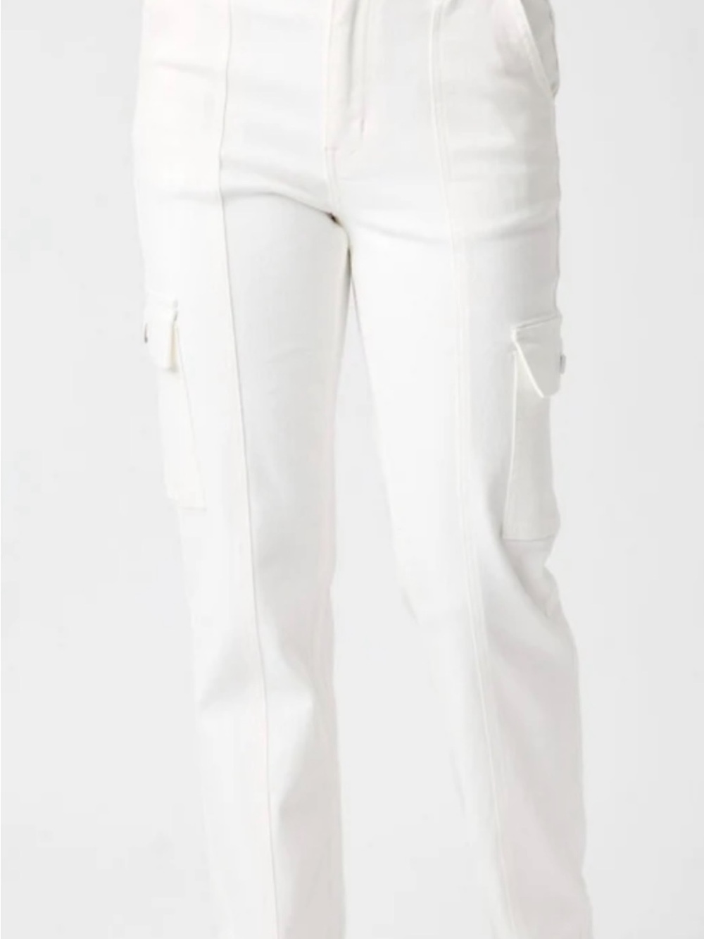 Judy Blue White Cargo Utility Pants